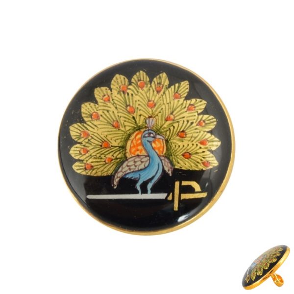 Mayo College Hand Painted Mayoor Buttons in Sterling Silver