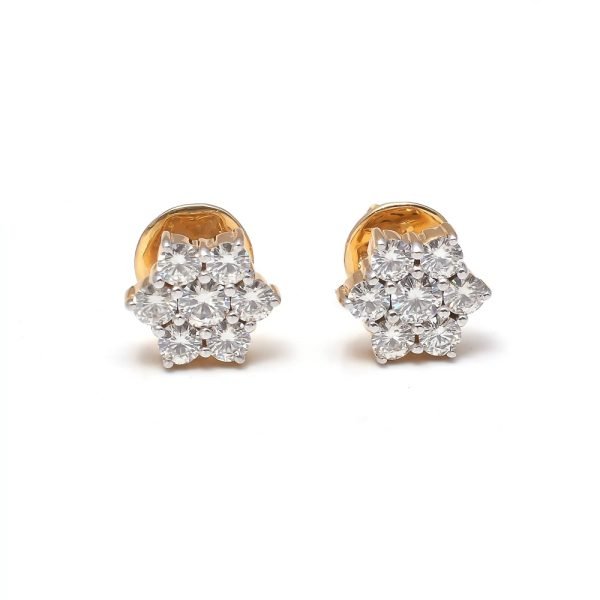 1.50 ctw. Moissanite Diamond Flower Earrings