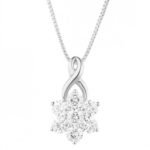 0.70 ctw. Moissanite Diamond Flower Pendant in 14k White Gold