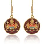 Mayo College Coat of Arms Earrings in Sterling Silver and Maroon Enamel