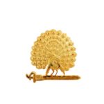 Mayo Collection 92.5 Sterling Silver Golden Broach - 1.5 Inch