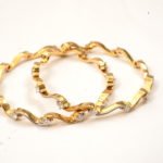 2.76 ctw. Moissanite Diamond Designer Bangle in 14K Yellow Gold