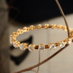 7.26 ctw. Moissanite Diamond Designer Bangle in 14k Yellow Gold