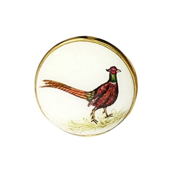 Hand Painted Birds on Buttons in .925 Silver