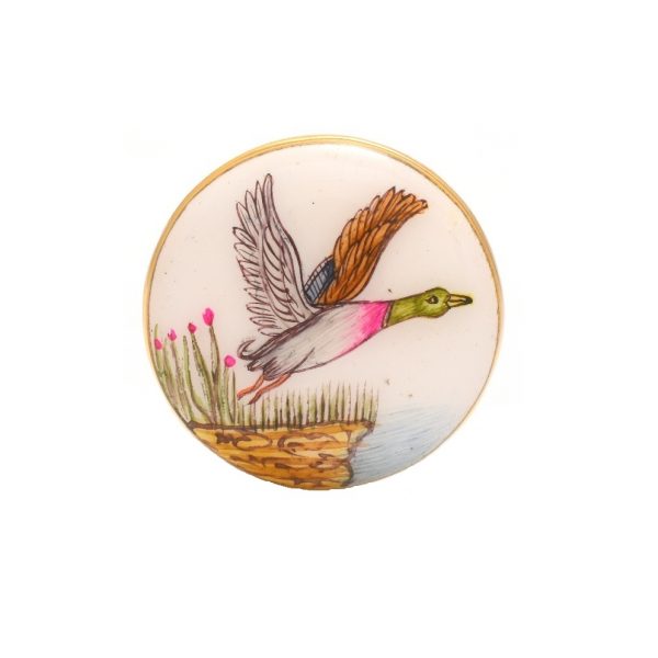 BandhGala Buttons with Hand Painted Birds in .925 Silver