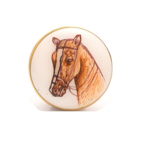 BandhGala Buttons with Hand Painted Horse in .925 Silver