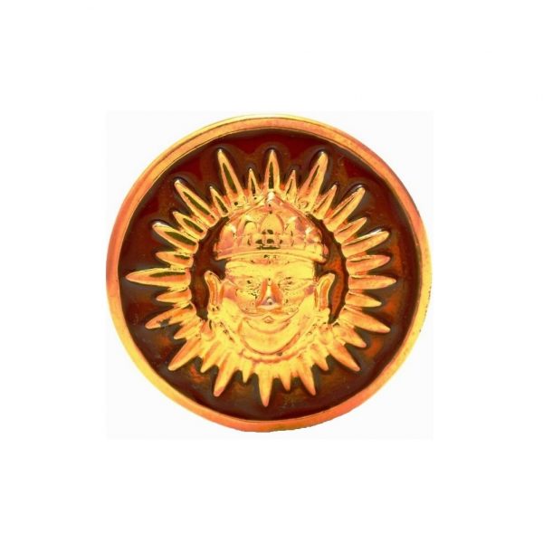 Encrusted Sun in Maroon Enamel BandhGala Buttons in .925 Silver