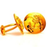 .925 Silver Anchor Cufflinks in Golden Plating