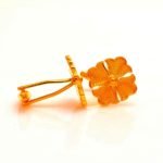 .925 Silver Royal Flower Cufflinks in Golden Plating