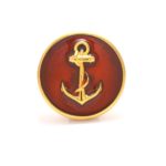 Encrusted Anchor BandhGala Buttons in Maroon Enamel and .925 Silver