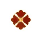 .925 Silver Royal Flower Cufflinks in Maroon Enamel