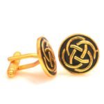 Black Enamel Infinity 92.5 Sterling Silver Cufflinks