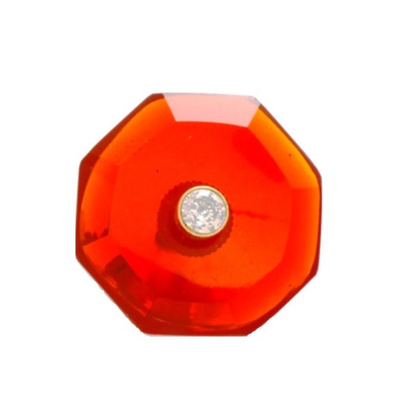 Octagonal Red BandhGala Buttons with Gems in .925 Silver