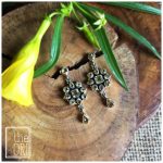 Citrine Stone Studded Earrings in .925 Sterling Silver. Size 45mm