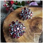 Garnet Amalgamation of Geometrics in .925 Sterling Silver. Size 30mm