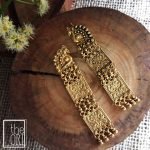 Temple Jewellery Style Earrings Gold Polished in .925 Sterling Silver. Size 90mm