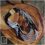 Earl Grey & Black Neckpiece. Length 260mm