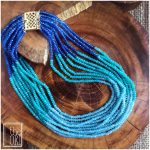 Denim Cerulian Neckpiece. Length 260mm.