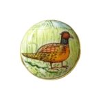 Hand Painted Bird on Bandhgala Buttons in .925 Silver and Enamel