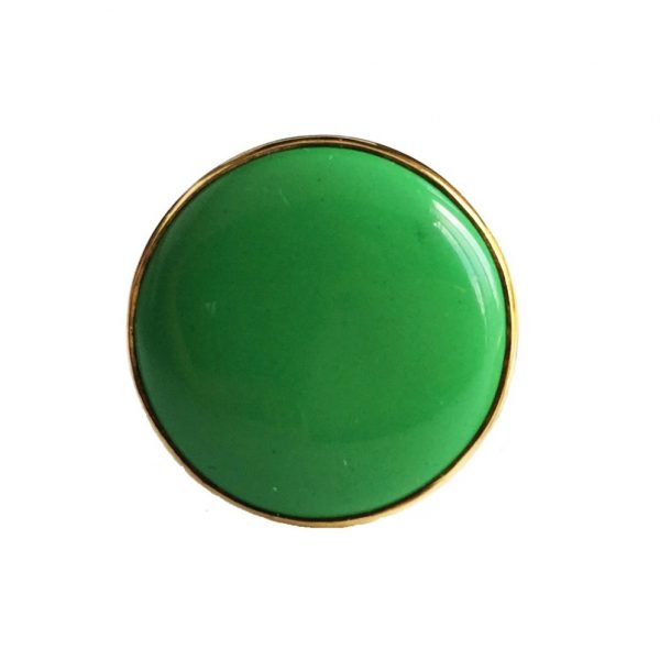 BandhGala Buttons in .925 Silver and Green Enamel