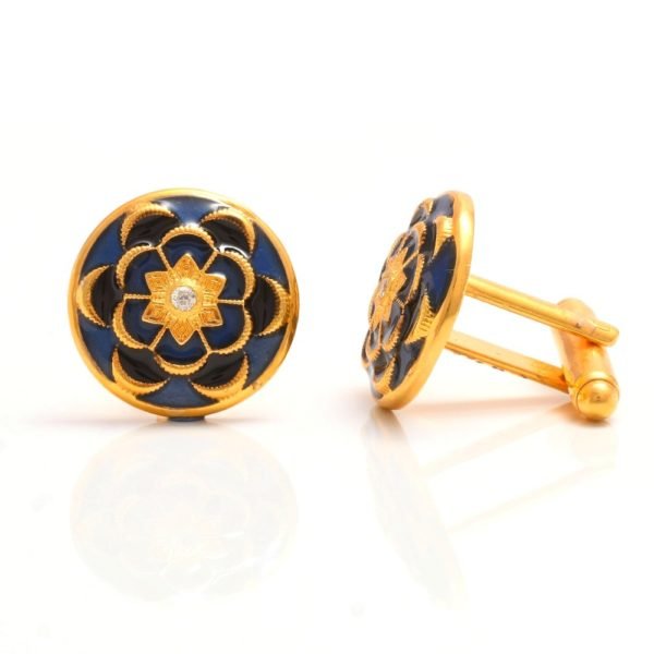 .925 Silver Design with Black and Blue Enamel