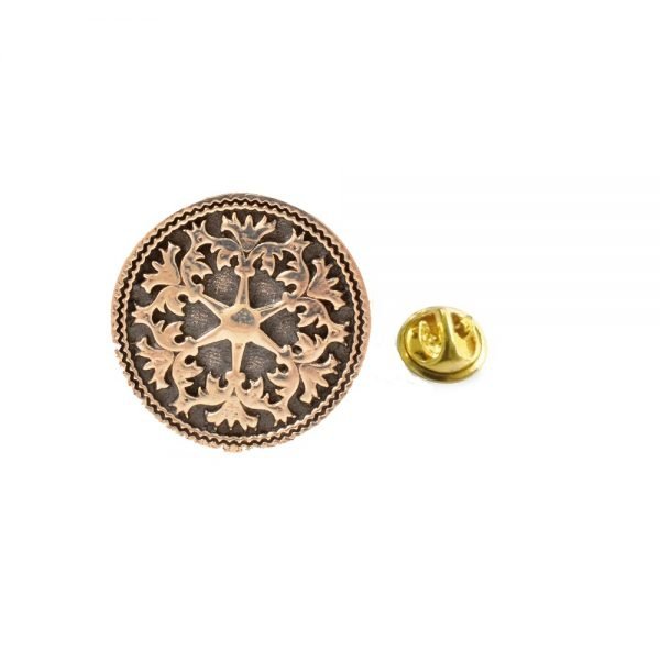 Antique Design Lapel Pin in Oxidized Silver