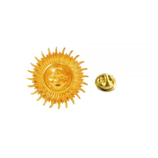 Surya (Sun) Designer Lapel Pin in Silver