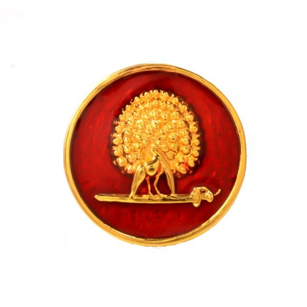 Mayo College Gold Plated Mayoor Buttons with Maroon Enamel