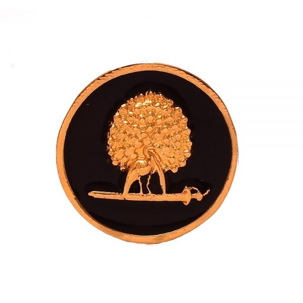 Mayo College Gold Plated Mayoor Buttons with Black Enamel