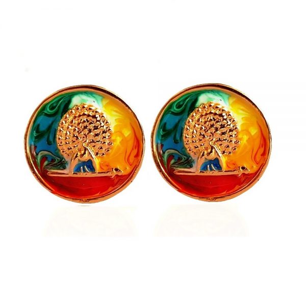Mayo College PachRanga - Gold Plated Mayoor Cufflinks