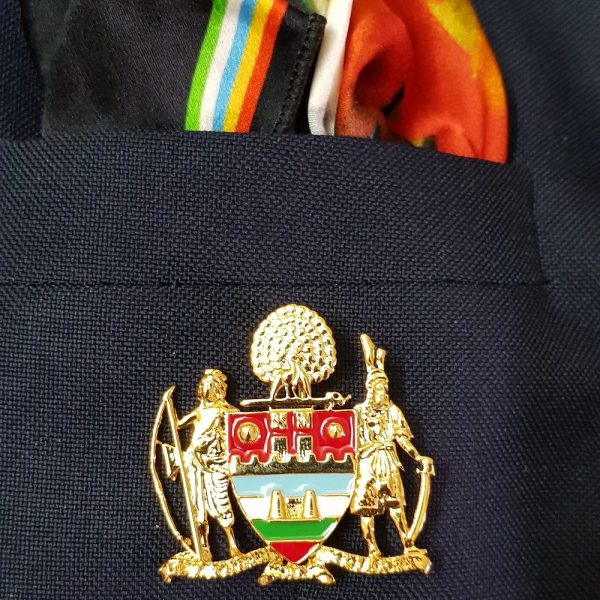 Mayo College Coat of Arms - Gold Plated Brooch - 1.5 inch