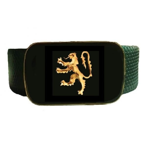 Designer Belt - English Lion - Black Enamel