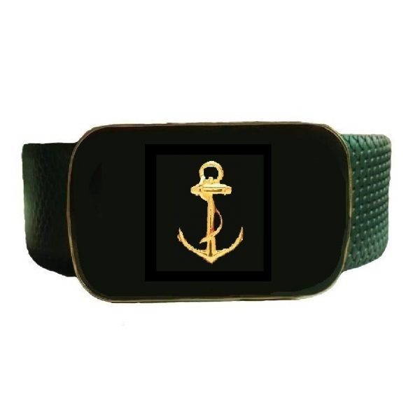 Designer Belt - Anchor - Black Enamel