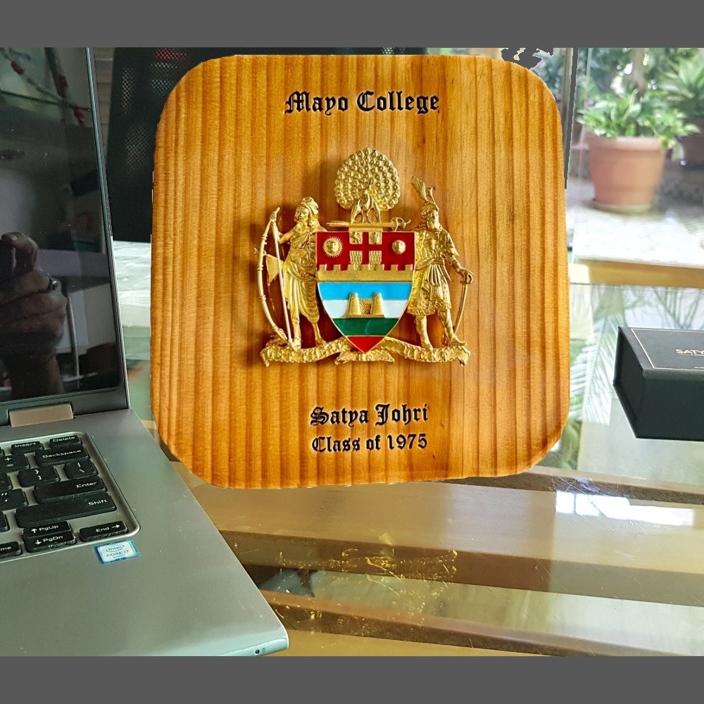 S707Sj Mayo College Personalized Coat of Arms - Desk/Wall Mounted Wooden Plaque - Image 1