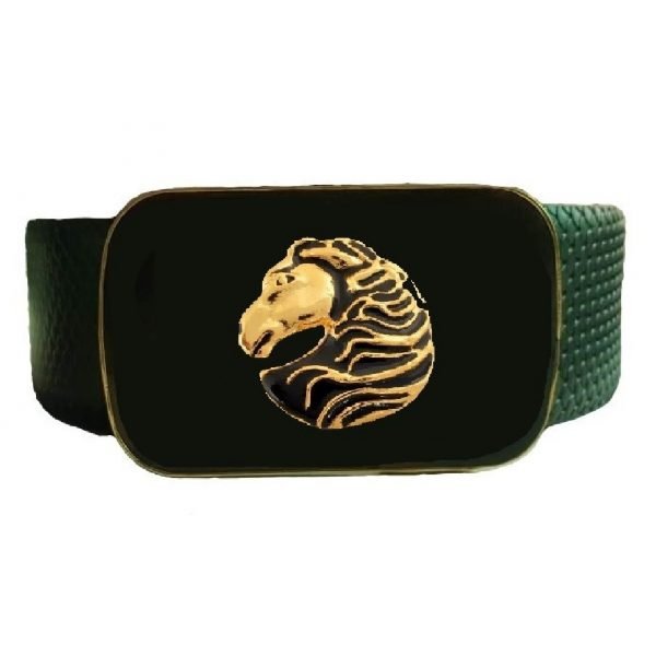 Designer Belt - Horse Head - Black Enamel