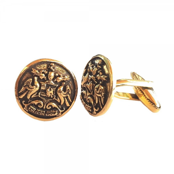 RanBanka Rathore Designer Cufflinks in Silver with Antique Gold Finish
