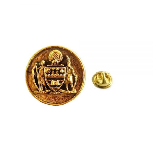 Mayo College Lapel Pin - Coat of Arms - Brass - Antique Gold Finish