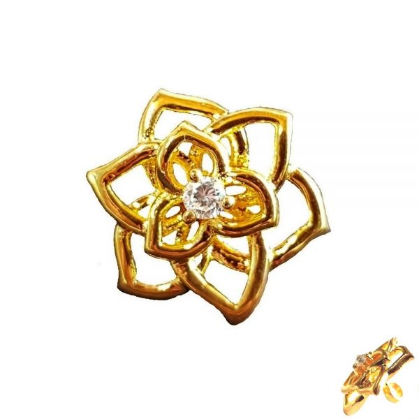 Gold Plated Petals Buttons Studded with Swarovski