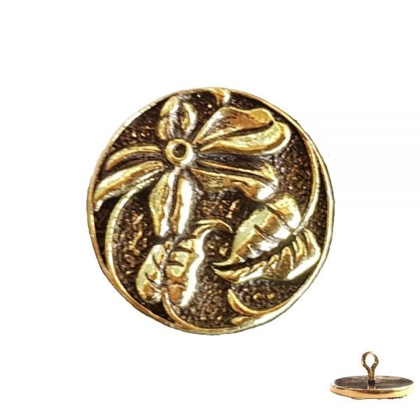 BandhGala Flower Design Buttons in Silver with Antique Gold Finish