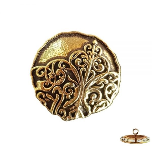 BandhGala Buttons - Antique Design in Silver with Oxidized Gold Plating