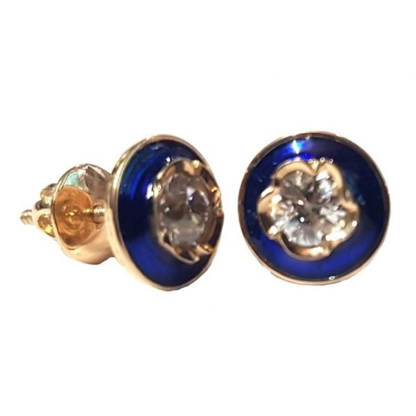 Royal Designer Studs - Natural Diamond Polkis - 22k Gold