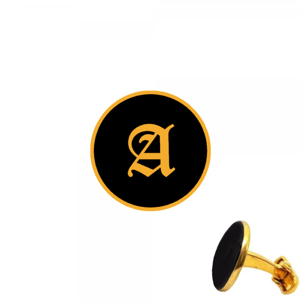Gold Plated Hand Painted Personalized Initial Cufflinks