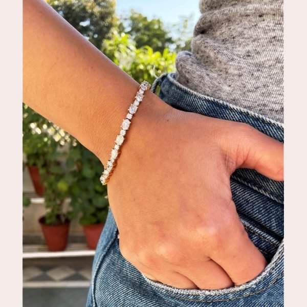 Moissanite Diamond Tennis Bracelet - 10 Carats Ovals & Rounds