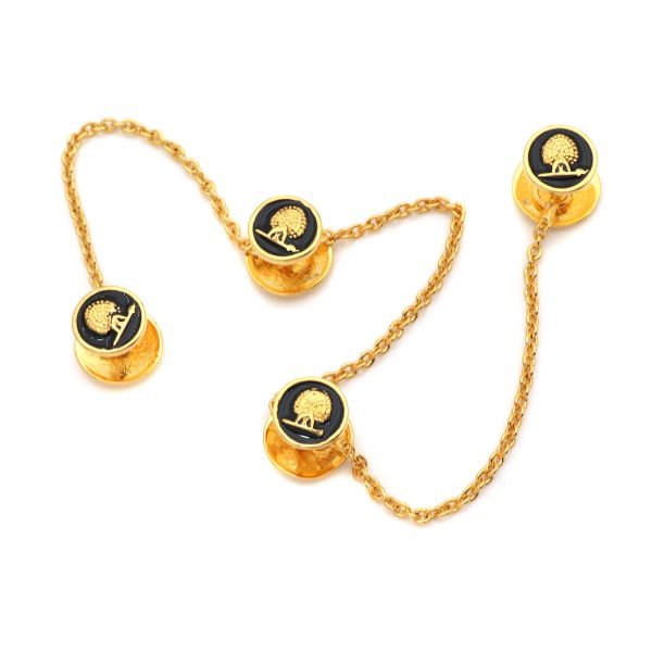 Mayo Kurta Buttons - Mayoor - Gold Plated - Black Enamel