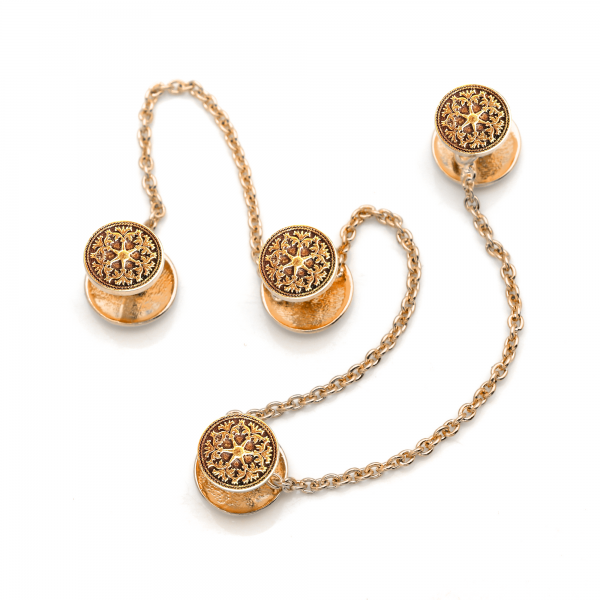 Antique Design Kurta Buttons - Gold Plated