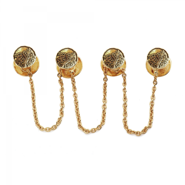 Antique Design Kurta Buttons - Antique Gold Plated