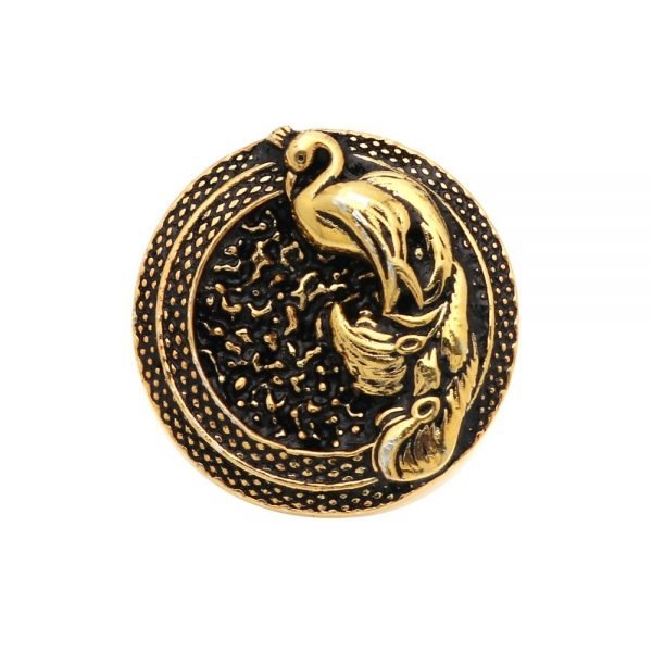 BandhGala Buttons - Antique Peacock Design with Oxidized Gold Plating