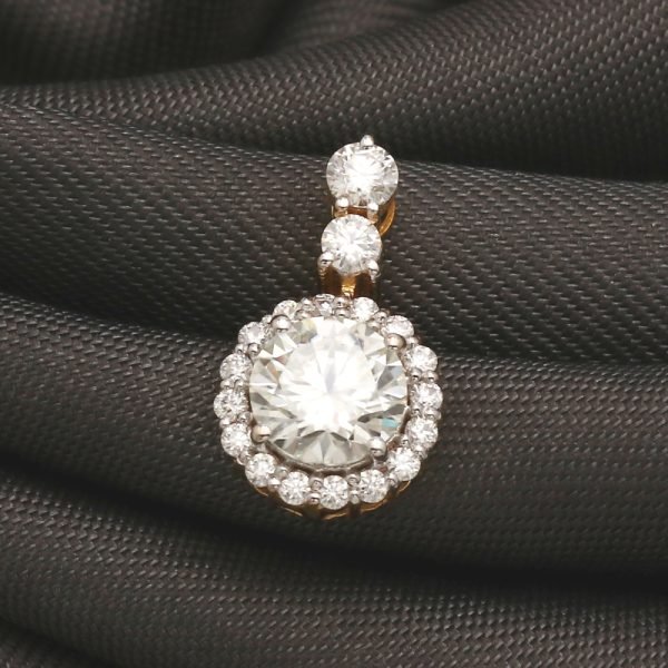 1.35 ctw. Designer Moissanite Diamond Halo Pendant