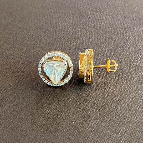 2.40 ctw. Moissanite Diamond Polki Earrings