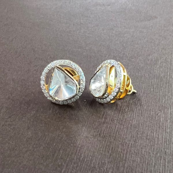 2.50 ctw. Moissanite Diamond Polki Earrings